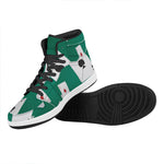 Falling Poker Cards Print High Top Leather Sneakers