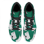 Falling Poker Cards Print High Top Leather Sneakers