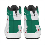 Falling Poker Cards Print High Top Leather Sneakers