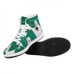 Falling Poker Cards Print High Top Leather Sneakers