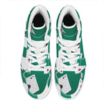 Falling Poker Cards Print High Top Leather Sneakers