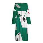 Falling Poker Cards Print Hooded Bathrobe