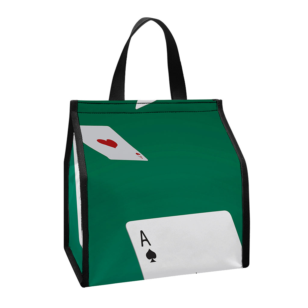 Falling Poker Cards Print Insulated Lunch Tote