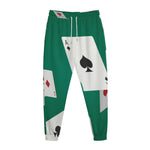 Falling Poker Cards Print Jogger Pants