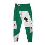Falling Poker Cards Print Jogger Pants