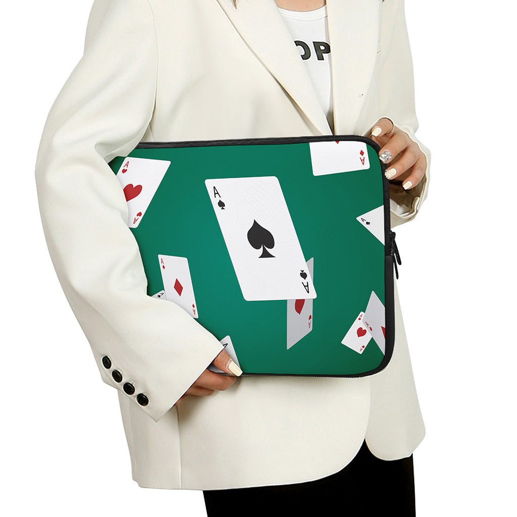 Falling Poker Cards Print Laptop Sleeve