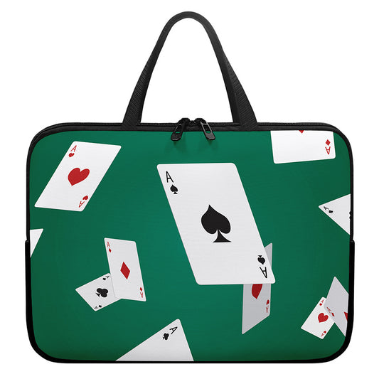 Falling Poker Cards Print Laptop Sleeve With Handle