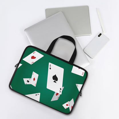 Falling Poker Cards Print Laptop Sleeve With Handle