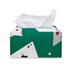 Falling Poker Cards Print Leather Tissue Box Cover