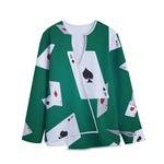 Falling Poker Cards Print Long Sleeve Short Coat