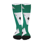 Falling Poker Cards Print Long Socks