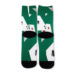 Falling Poker Cards Print Long Socks
