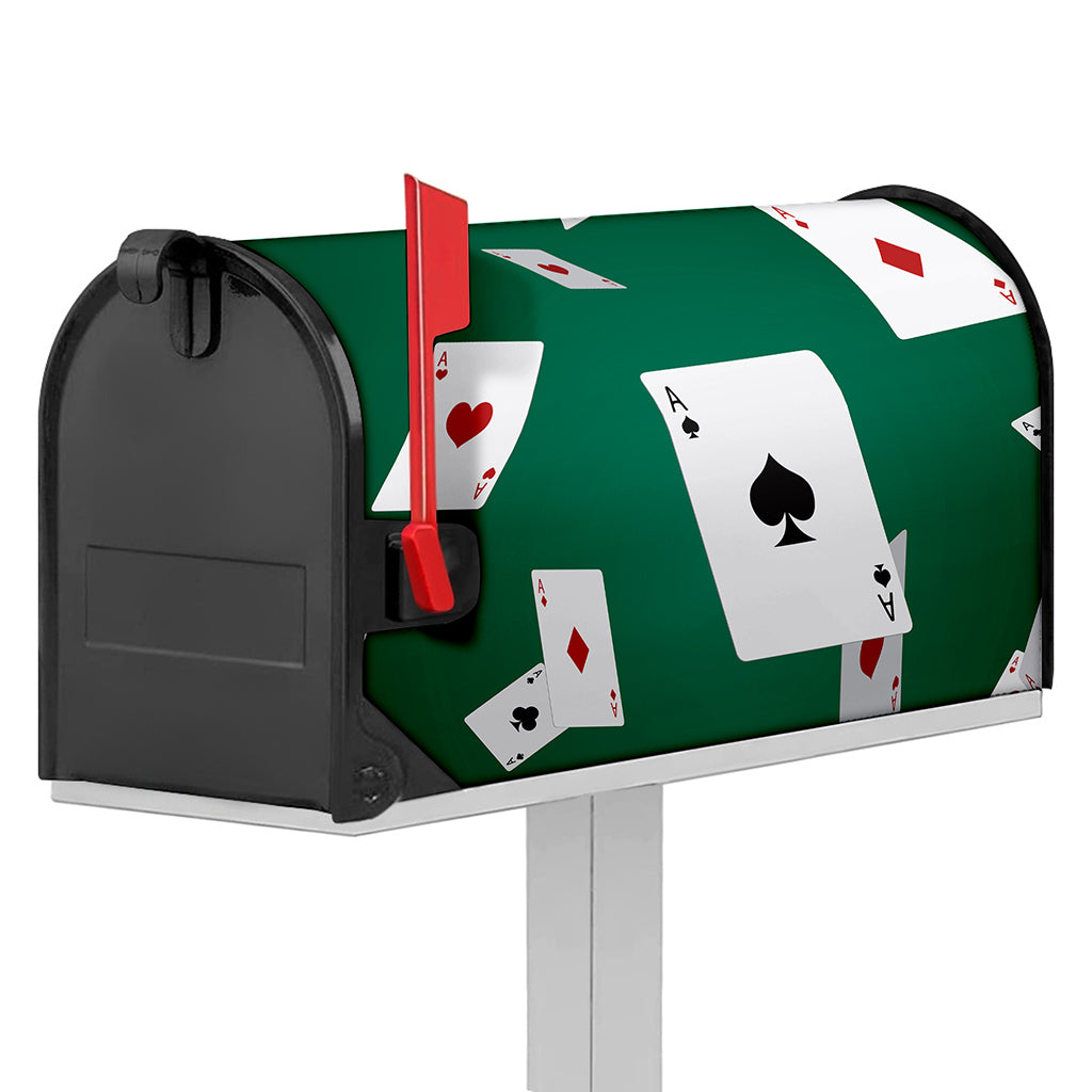Falling Poker Cards Print Mailbox Cover