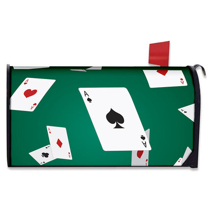 Falling Poker Cards Print Mailbox Cover