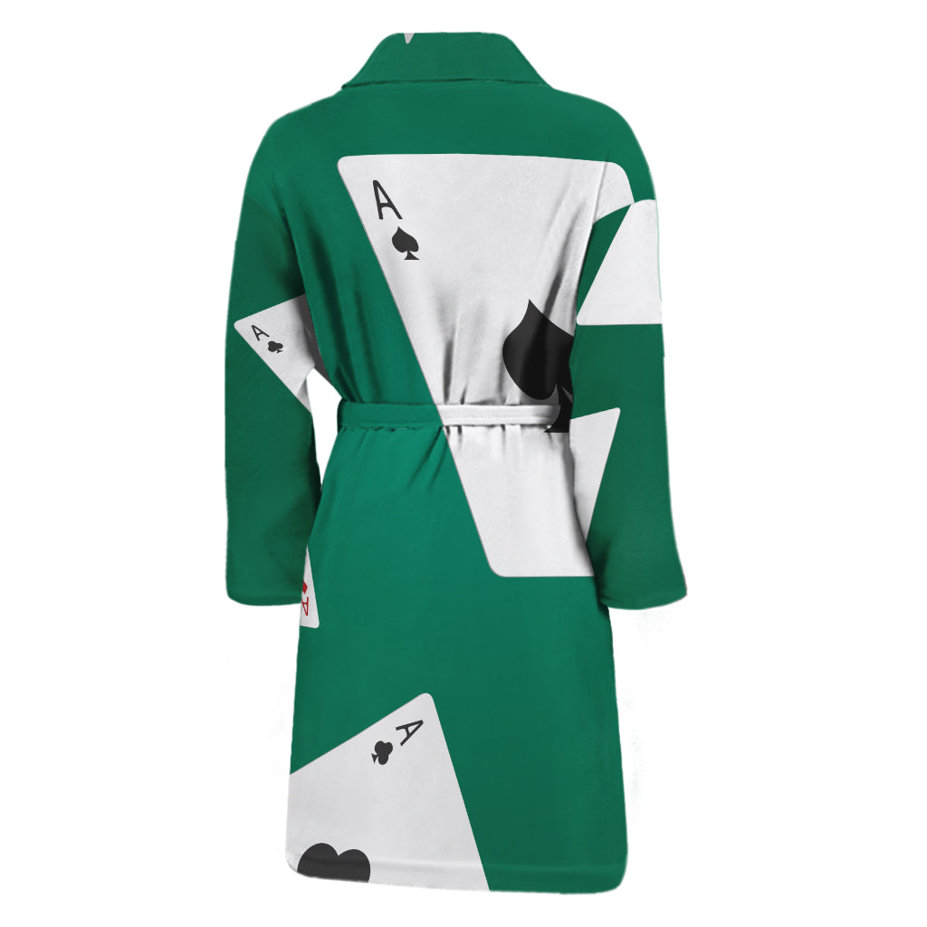 Falling Poker Cards Print Men's Bathrobe