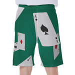 Falling Poker Cards Print Men's Beach Shorts