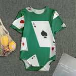 Falling Poker Cards Print Men's Bodysuit