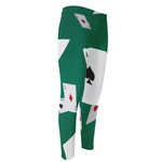 Falling Poker Cards Print Men's Compression Pants