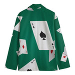Falling Poker Cards Print Men's Cotton Blazer