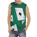 Falling Poker Cards Print Men's Fitness Tank Top