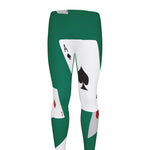 Falling Poker Cards Print Men's leggings