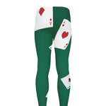 Falling Poker Cards Print Men's leggings