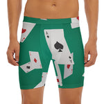 Falling Poker Cards Print Men's Long Boxer Briefs