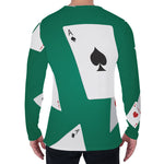 Falling Poker Cards Print Men's Long Sleeve T-Shirt