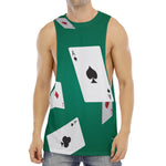 Falling Poker Cards Print Men's Muscle Tank Top