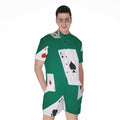 Falling Poker Cards Print Men's Romper