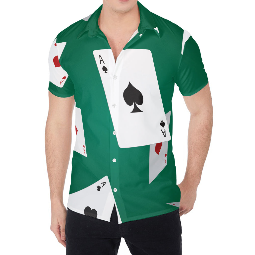 Falling Poker Cards Print Men's Shirt