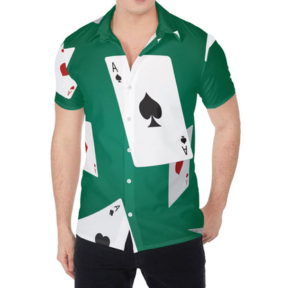 Falling Poker Cards Print Men's Shirt