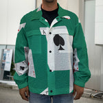 Falling Poker Cards Print Men's Shirt Jacket