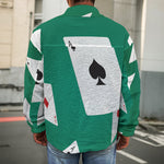 Falling Poker Cards Print Men's Shirt Jacket