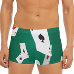 Falling Poker Cards Print Men's Short Boxer Briefs