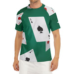 Falling Poker Cards Print Men's Short Sleeve Rash Guard