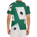 Falling Poker Cards Print Men's Short Sleeve Rash Guard