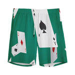 Falling Poker Cards Print Men's Sports Shorts