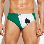 Falling Poker Cards Print Men's Swim Briefs