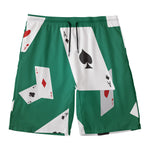 Falling Poker Cards Print Men's Swim Trunks