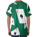 Falling Poker Cards Print Men's Velvet T-Shirt