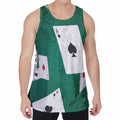 Falling Poker Cards Print Men's Velvet Tank Top