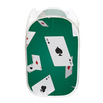 Falling Poker Cards Print Mesh Laundry Hamper