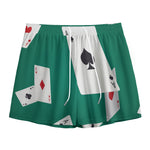 Falling Poker Cards Print Mesh Shorts