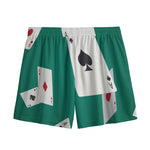 Falling Poker Cards Print Mesh Shorts