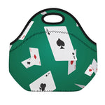 Falling Poker Cards Print Neoprene Lunch Bag
