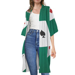 Falling Poker Cards Print Open Front Beach Cover Up