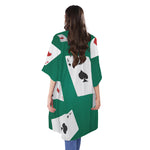 Falling Poker Cards Print Open Front Beach Cover Up