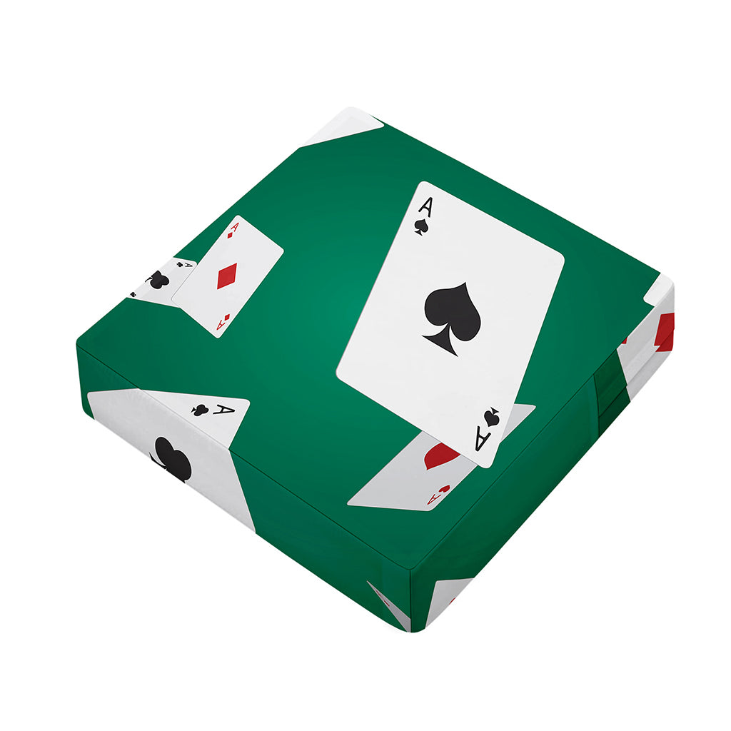 Falling Poker Cards Print Outdoor Seat Cushion Cover