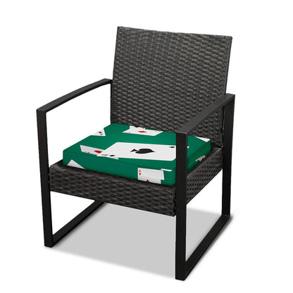 Falling Poker Cards Print Outdoor Seat Cushion Cover
